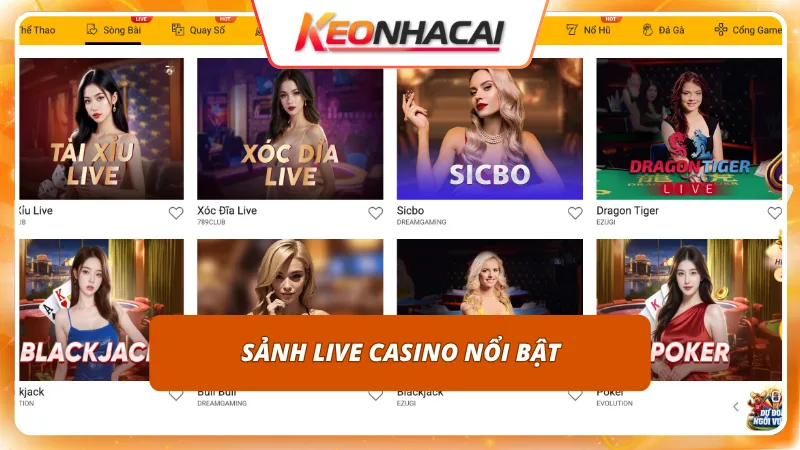 Giao diện sòng bài trực tiếp chân thực đến từng chi tiết