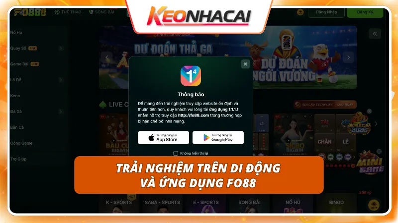 Giao diện app mượt giúp cược thủ dễ dàng đặt cược mọi lúc mọi nơi