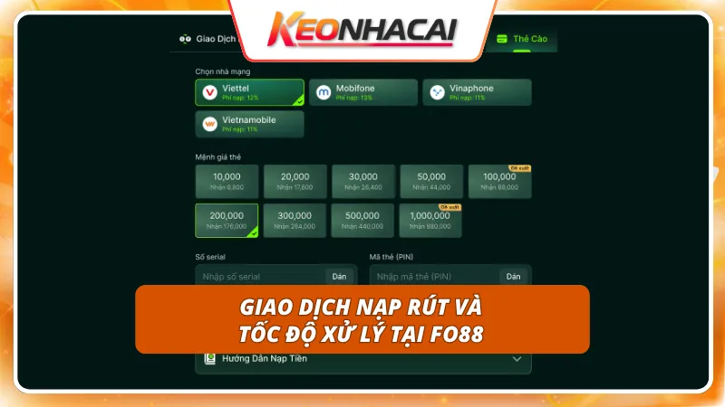 Giao dịch siêu tốc khẳng định sự uy tín và sòng phẳng với khách chơi